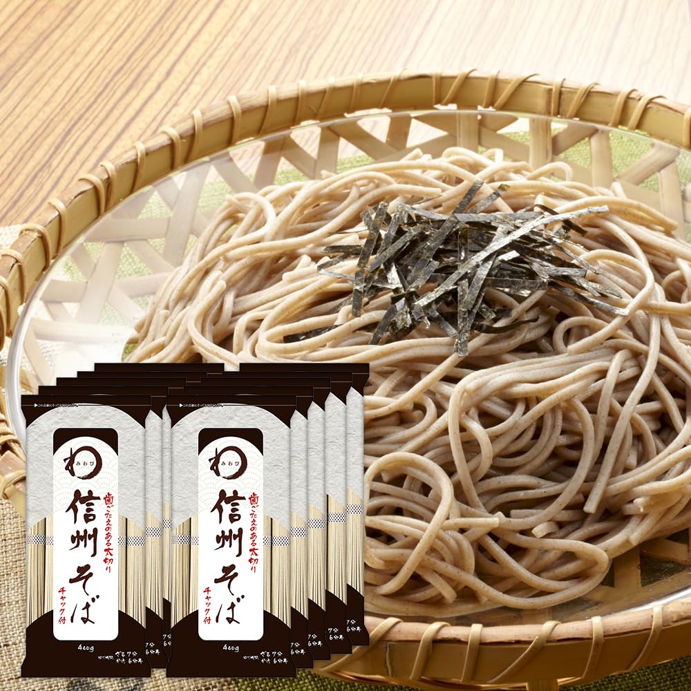 Amazon.co.jp: みわび 信州そば 400g×10個 太麺 チャック付 信州蕎麦